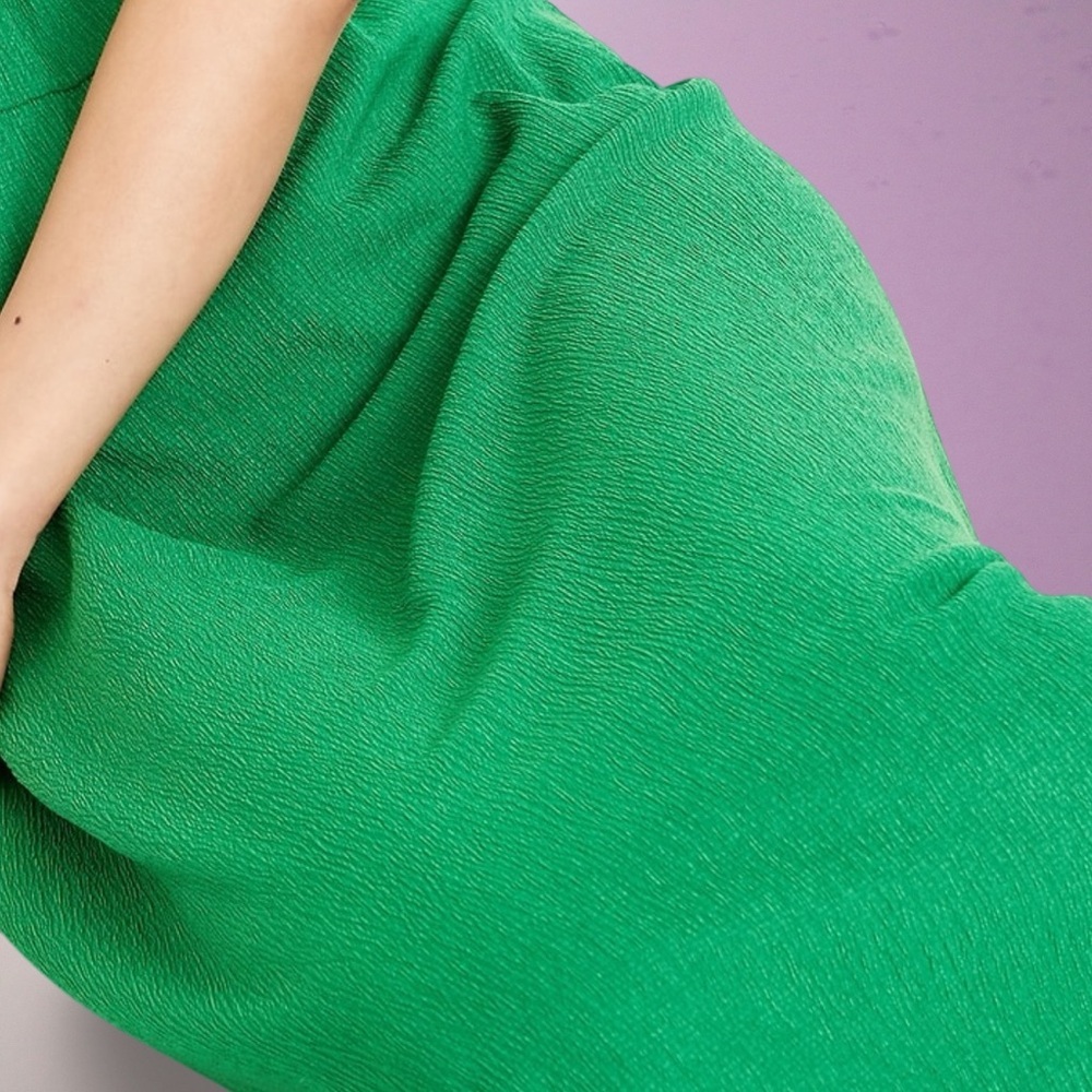 NWTS💓GAP OLD NAVY XL💓SPRING GREEN GAUZE CREPE FLUTTERED SLEEVE MIDI SUNDRESS - Picture 12 of 15